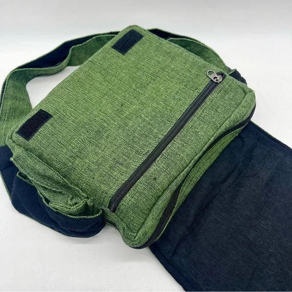 Elegant Green Crossbody Bag with Butterfly Embroidery, Handmade Ethical Bag - Picture 5 of 15